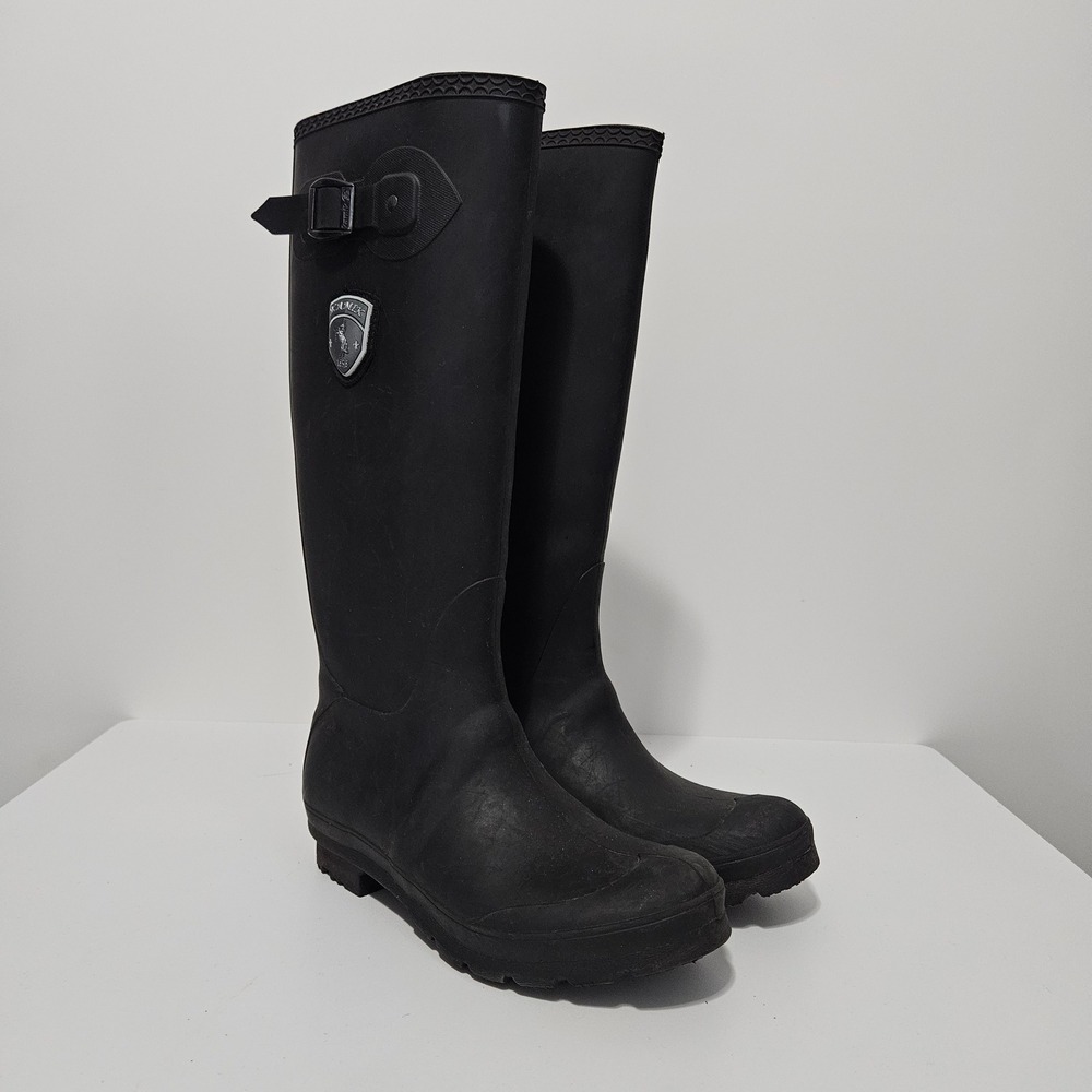 Kamik Jennifer Rubber Rain Boots Size 8 Tall Riding Buckle Heavy Waterproof